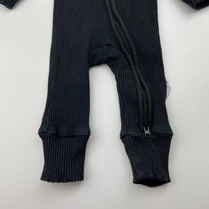 Unisex Baby Berry, ribbed zip romper, wash fade, FUC, size 0000,  