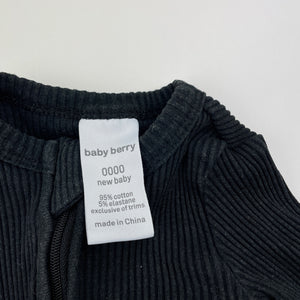 Unisex Baby Berry, ribbed zip romper, wash fade, FUC, size 0000,  