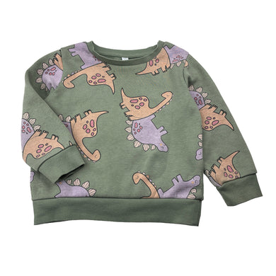 Unisex KID, fleece-lined sweater / jumper, dinosaurs, FUC, size 4,  
