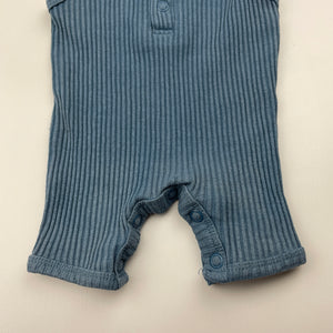 Boys Baby Berry, blue ribbed romper, wash fade, FUC, size 0000,  