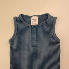 Load image into Gallery viewer, Boys Baby Berry, blue ribbed romper, wash fade, FUC, size 0000,  