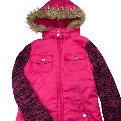 Girls JOUJOU, pink hooded jacket / coat, FUC, size 10,  