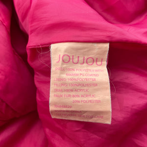 Girls JOUJOU, pink hooded jacket / coat, FUC, size 10,  