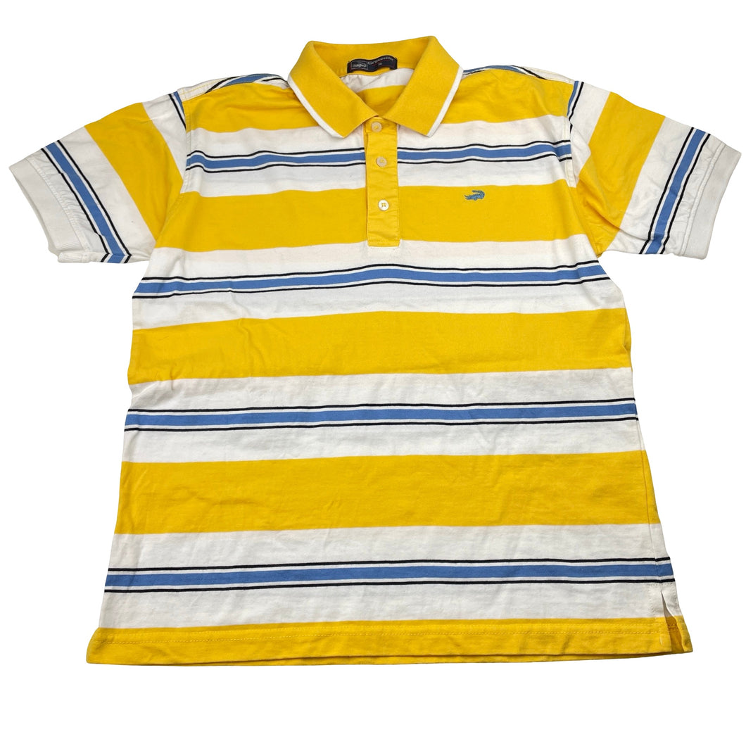 Boys Crocodile, striped cotton polo shirt top, EUC, size 14,  