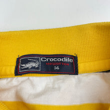 Load image into Gallery viewer, Boys Crocodile, striped cotton polo shirt top, EUC, size 14,  