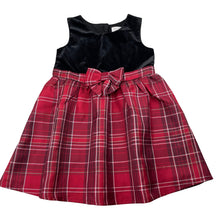Load image into Gallery viewer, Girls The Children&#39;s Place, velvet &amp; plaid party dress, EUC, size 4, L: 53cm
