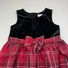 Load image into Gallery viewer, Girls The Children&#39;s Place, velvet &amp; plaid party dress, EUC, size 4, L: 53cm