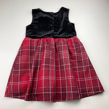 Load image into Gallery viewer, Girls The Children&#39;s Place, velvet &amp; plaid party dress, EUC, size 4, L: 53cm