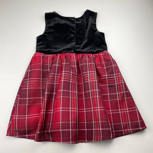 Girls The Children's Place, velvet & plaid party dress, EUC, size 4, L: 53cm