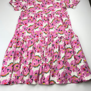 Girls Hanna Anderssson, cotton casual dress, unicorns, GUC, size 10, L: 75cm