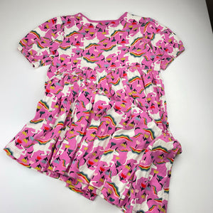 Girls Hanna Anderssson, cotton casual dress, unicorns, GUC, size 10, L: 75cm