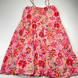 Girls KID, colourful floral cotton summer dress, GUC, size 6, L: 74cm