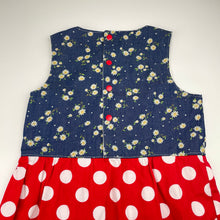 Load image into Gallery viewer, Girls vintage, floral &amp; spotted cotton dress (no labels), armpit to armpit: 34cm, EUC, size 7-8, L: 67cm