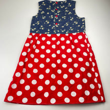 Load image into Gallery viewer, Girls vintage, floral &amp; spotted cotton dress (no labels), armpit to armpit: 34cm, EUC, size 7-8, L: 67cm