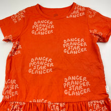 Load image into Gallery viewer, Girls Olive and the Captain, orange stretch cotton t-shirt dress, GUC, size 4, L: 47cm