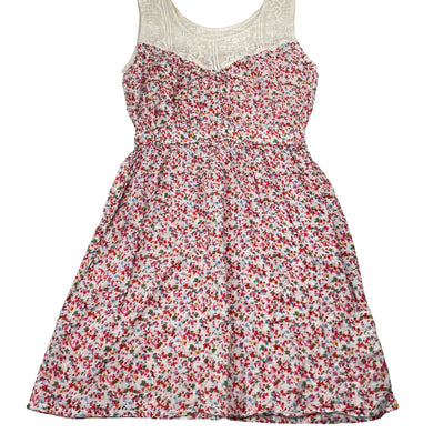 Girls SWEET & SOUR, lightweight floral cotton & lace summer dress, EUC, size 10, L: 73cm