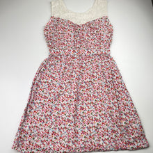 Load image into Gallery viewer, Girls SWEET &amp; SOUR, lightweight floral cotton &amp; lace summer dress, EUC, size 10, L: 73cm