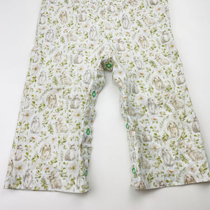 Girls lightweight, cotton overalls, rabbits, (no labels), shoulder to crotch: 42cm, EUC, size 1,  