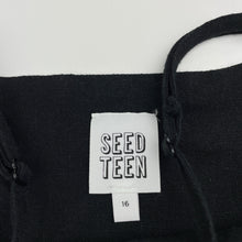 Load image into Gallery viewer, Girls Seed, black linen / viscose summer dress, EUC, size 16, L: 82cm