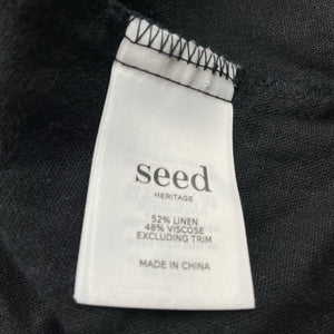 Girls Seed, black linen / viscose summer dress, EUC, size 16, L: 82cm