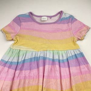 Girls Next, ribbed, rainbow stripe casual dress, EUC, size 3-4, L: 50cm