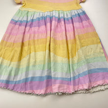 Load image into Gallery viewer, Girls Next, ribbed, rainbow stripe casual dress, EUC, size 3-4, L: 50cm