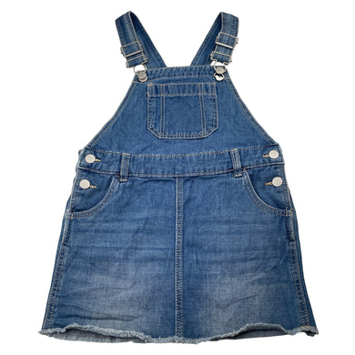 Girls Target, blue denim overalls dress / pinafore, EUC, size 4, L: 55cm