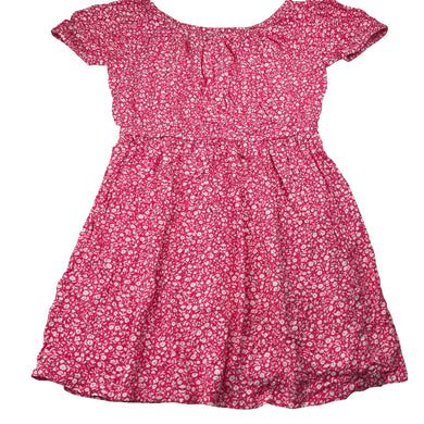 Girls Anko, pink & white floral viscose dress, EUC, size 12, L: 67cm