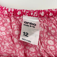 Load image into Gallery viewer, Girls Anko, pink &amp; white floral viscose dress, EUC, size 12, L: 67cm