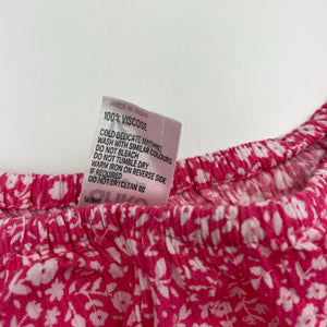 Girls Anko, pink & white floral viscose dress, EUC, size 12, L: 67cm