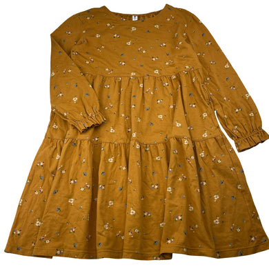 Girls Uniqlo, floral cotton long sleeve dress, EUC, size 5-6, L: 64cm