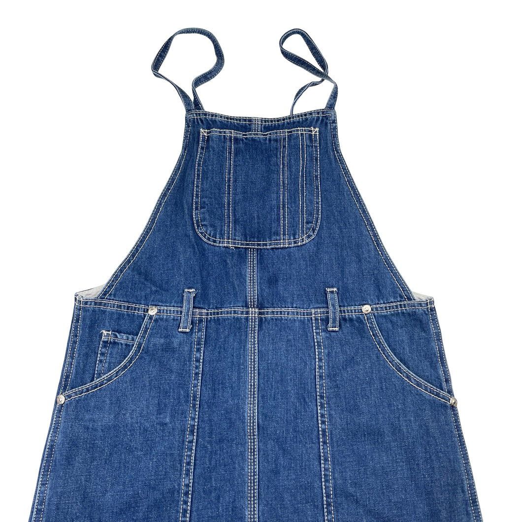 Girls Pavement, blue denim overalls dress / pinafore, EUC, size 14, L: 76cm