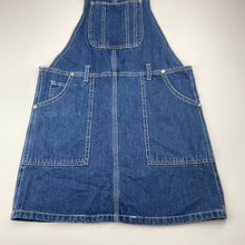 Load image into Gallery viewer, Girls Pavement, blue denim overalls dress / pinafore, EUC, size 14, L: 76cm