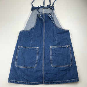 Girls Pavement, blue denim overalls dress / pinafore, EUC, size 14, L: 76cm