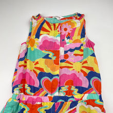Load image into Gallery viewer, Girls Milkshake, bright, colourful, linen / cotton playsuit, EUC, size 6,  