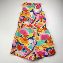 Load image into Gallery viewer, Girls Milkshake, bright, colourful, linen / cotton playsuit, EUC, size 6,  