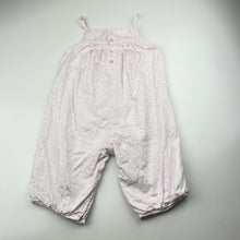 Load image into Gallery viewer, Girls Bout&#39;chou, lightweight floral cotton romper, small mark on front, FUC, size 00-0,  