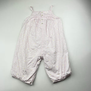Girls Bout'chou, lightweight floral cotton romper, small mark on front, FUC, size 00-0,  