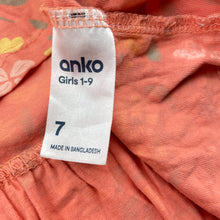 Load image into Gallery viewer, Girls Anko, floral cotton summer dress, EUC, size 7, L: 55cm at front