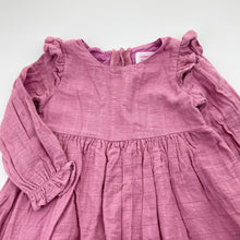 Load image into Gallery viewer, Girls La Sienna Couture, pink organic cotton long sleeve dress, GUC, size 3, L: 46cm