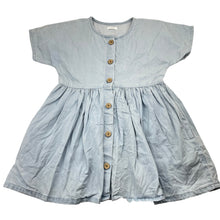 Load image into Gallery viewer, Girls Next, blue chambray cotton casual dress, FUC, size 3-4, L: 56cm