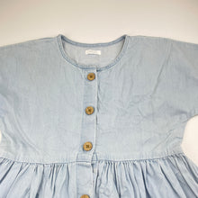 Load image into Gallery viewer, Girls Next, blue chambray cotton casual dress, FUC, size 3-4, L: 56cm