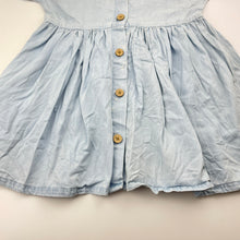 Load image into Gallery viewer, Girls Next, blue chambray cotton casual dress, FUC, size 3-4, L: 56cm