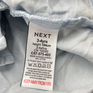 Girls Next, blue chambray cotton casual dress, FUC, size 3-4, L: 56cm