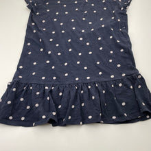 Load image into Gallery viewer, Girls Target, navy and white spot cotton dress, GUC, size 14, L: 65cm
