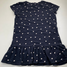 Load image into Gallery viewer, Girls Target, navy and white spot cotton dress, GUC, size 14, L: 65cm
