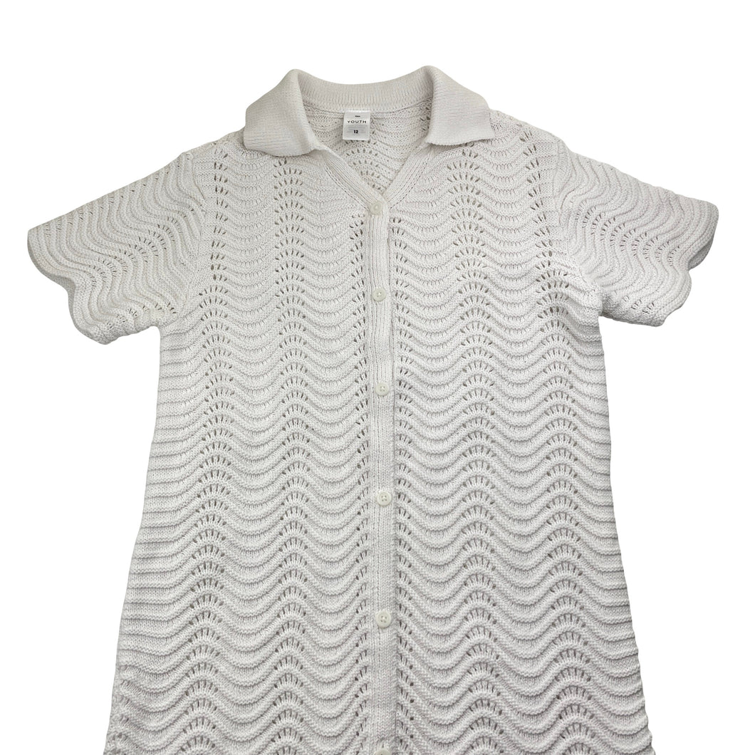 Girls Target, knitted cotton longline cardigan, L: 70cm, EUC, size 12,  