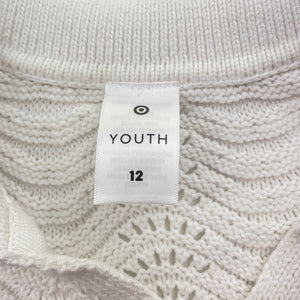 Girls Target, knitted cotton longline cardigan, L: 70cm, EUC, size 12,  
