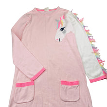 Load image into Gallery viewer, Girls Tutus &amp; Tambourines, knitted long sleeve dress, unicorn, EUC, size 10, L: 70cm