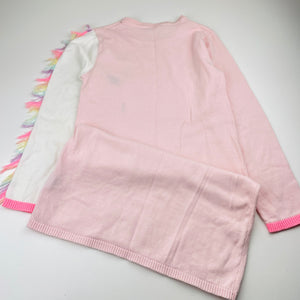 Girls Tutus & Tambourines, knitted long sleeve dress, unicorn, EUC, size 10, L: 70cm
